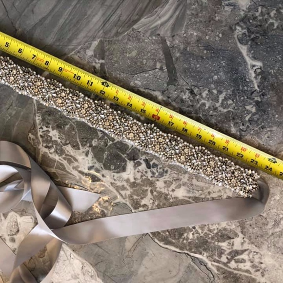 Custom Rhinestone Pearls Wedding Bridal Sash Belt main image 7